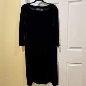 Kathie Lee Collection Vintage Black 3/4 Sleeves Velvet women’s Midi Dress XL